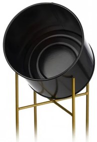 Kovový kvetináč OSLO 95x17 cm čierna/zlatá