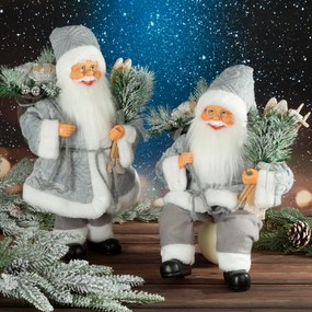 VIANOČNÁ FIGÚRKA SANTA 80 CM STRIEBORNÁ