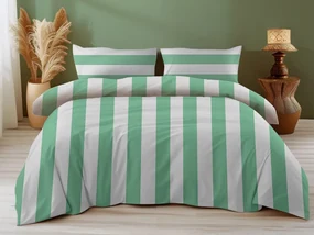 Bavlnené obliečky STRIPES bielo-zelené Rozmer obliečky: 70 x 90 cm | 140 x 200 cm