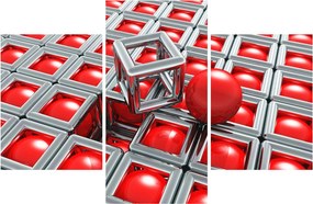 Obraz - 3D metalická abstrakcia (90x60 cm)