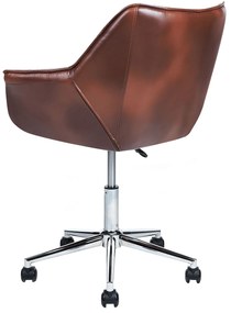 Kancelárska stolička z umelej kože hnedá NEWDALE Beliani