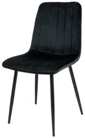 Jedálenská stolička aksamit čierna | jaks