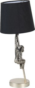 Strieborno čierna stolná lampa s opicou - Ø 20 * 49 cm E27