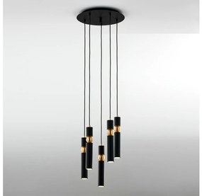 Jupiter 2014 - Luster na lanku ALAS 5xGU10/10W/230V čierna/zlatá