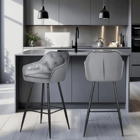 PROXIMA.store - Čalúnené barové kreslo SALEM FARBA: sivá
