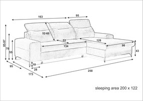 ROHOVÁ SEDAČKA MADELAINE 258 x 173 cm