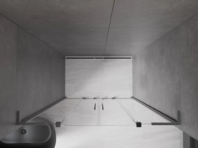 Mexen Velar L Duo, posuvné sprchové dvere do otvoru 150 cm, 8mm číre sklo, brúsený grafit, 871-150-003-02-95