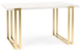 Jedálenský stôl EWEN II 120x cm - mramor/ zlatá