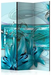 Paraván - Turquoise Idyll [Room Dividers] Veľkosť: 135x172, Verzia: Akustický