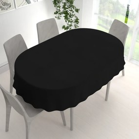 Biante Veľký dekoračný oválny obrus BKU-116 Čierny 260x320 cm
