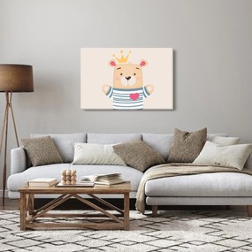 Obraz - Medvedík s korunkou (90x60 cm)
