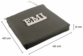 Sedák na stoličku tmavo sivý 40x40 cm EMI