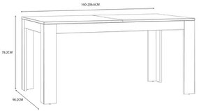 Rozkladací stôl 160 cm BOHOL