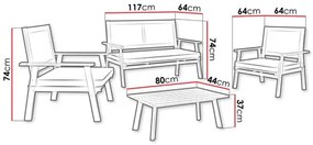 Záhradný set Kekarta (akácia + krémová) (pre 4 osoby). Vlastná spoľahlivá doprava až k Vám domov. 1106306