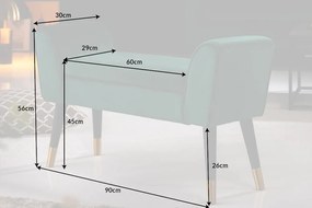 Krásna dizajnová lavica Scarlett 90 cm – zamatová smaragdovo zelená