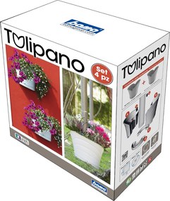 BAMA Kvetináč TULIPANO, set 4ks, biela
