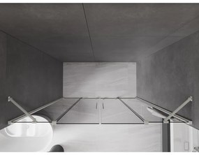 Mexen Velar Duo, posuvné sprchové dvere do otvoru 200 cm, 8mm šedé sklo, brúsená oceľ, 871-200-000-42-97