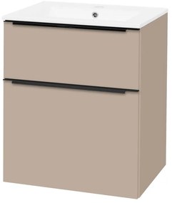 Mereo Mereo, Mailo, kúpeľňová skrinka s keramickým umývadlom 61 cm, čierne madlo, MER-CN550B