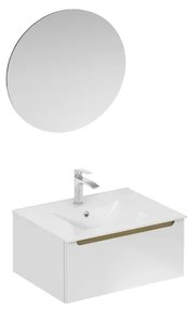 Kúpeľňová zostava s umývadlom vrátane umývadlovej batérie, vtoku a sifónu Naturel Stilla biela lesk KSETSTILLA026