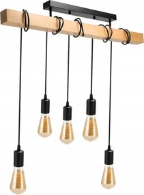 BERGE LED závesné stropné svietidlo 5x E27 Loft