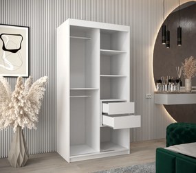 Šatníková skriňa 100 cm Mokka (biela). Akcia -21%. Vlastná spoľahlivá doprava až k Vám domov. 1126020