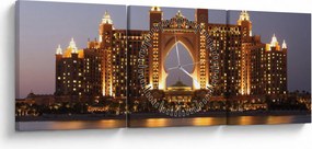 Obraz stavby v Dubaji (s hodinami) (90x30 cm)