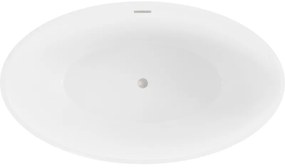 Mexen Nike, voľne stojaca vaňa 175 x 100 cm, biela-čierna, oceľový prepad, 54071751075-97