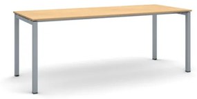 Stôl PRIMO SQUARE so sivostriebornou podnožou 2000 x 800 x 750 mm, breza