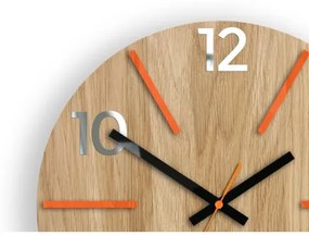 Sammer Nadčasové drevené hodiny AKSEL MIRROR - oranžová 33 cm AkselWoodOrangeMirror
