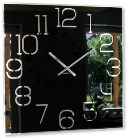 Štýlové hranaté hodiny čiernej farby 50 cm