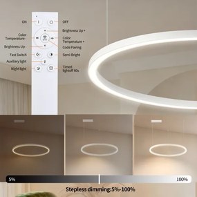 Brilagi - LED stmievateľný luster na lanku PORTOFINO LED/60W/230V pr. 80 cm biela +DO