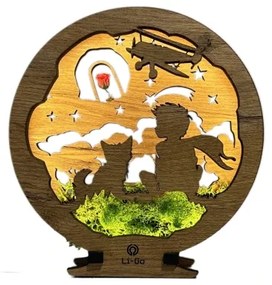 Li-Go 23634/DUB2 - LED stlmiteľná stolová dekorácia LED/12W/230V 20x22 cm dub