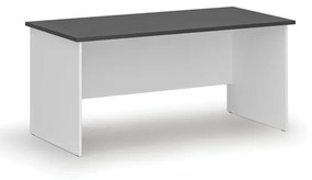 Kancelársky písací stôl rovný PRIMO WHITE, 1600 x 800 mm, biela/grafit
