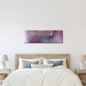 Obraz kvapôčok na páperí (s hodinami) (90x30 cm)