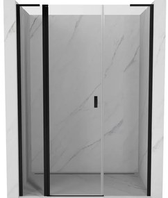 Mexen, Mexen Mist L výklopné sprchové dvere 155 cm, transparentné, čierne - 8A4L-155-001-70-00