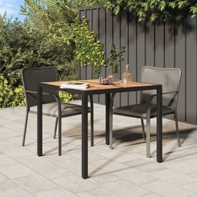 Záhradný stôl 90x90x75 cm polyratan a akáciové drevo čierny 316718