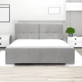 Čalúnená posteľ s úložným priestorom a matracom FELIX 160 x 200 cm Světle šedá