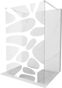 Mexen Kioto, sprchová zástena Walk-In 110 x 200 cm, 8mm číre sklo biely vzor, brúsená oceľ profil, 800-110-002-97-97