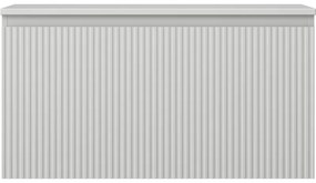 Mexen Rivel, kúpeľňová skrinka 90 cm s pracovnou doskou, 1 zásuvka, drážkovaná, matná sivá, 91A20-09047-1-BFC62