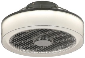 RABALUX Stropný ventilátor s LED osvetlením DALFON, 30W, teplá-studená biela, šedý, chrómovaný, 40cm, okrúhl