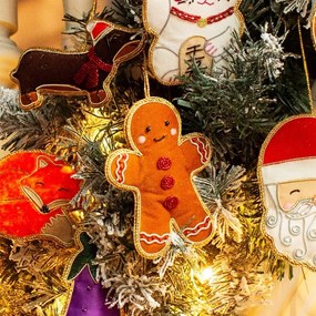 Textilná ručne vyrobená vianočná ozdoba 10 cm Gingerbread – Sass &amp; Belle