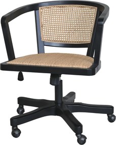Antik drevená stolička s výpletom a opierkami na kolieskach Old French chair - 62*62*92 cm