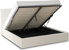 Posteľ 160x200 MARSEILLA s úložným priestorom krémová buklé