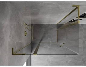 Mexen, Mexen Mist L Duo sklápací sprchový kút 95 x 90 cm, transparentný, zlatý - 8A4L-095-090-50-00