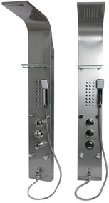 Sprchový rohový panel CASCADA 5v1 - s termostatom a výtokom do vane - chrómový matný