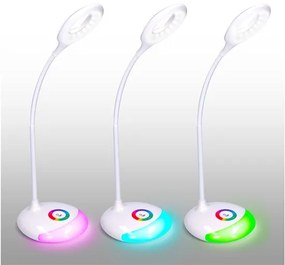 Stolná lampička ZOOM - LED 5W - nastaviteľná farba podsvietenia - s integrovanou batériou - biela