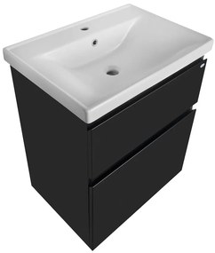 Aqualine Aqualine, ALTAIR umývadlová skrinka 61,5x72,5x45cm, čierna matná, AI665