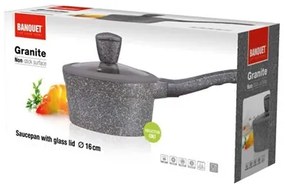 BANQUET GRANITE Rajnica s nepriľnavým povrchom 16 cm, so sklenenou pokrievkou 40050816