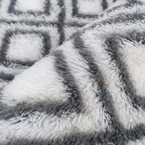 Protišmykový koberec DECOR biely / sivý