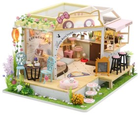 2Kids Toys - Detský domček Mačacia kaviareň so záhradkou 2xAAA